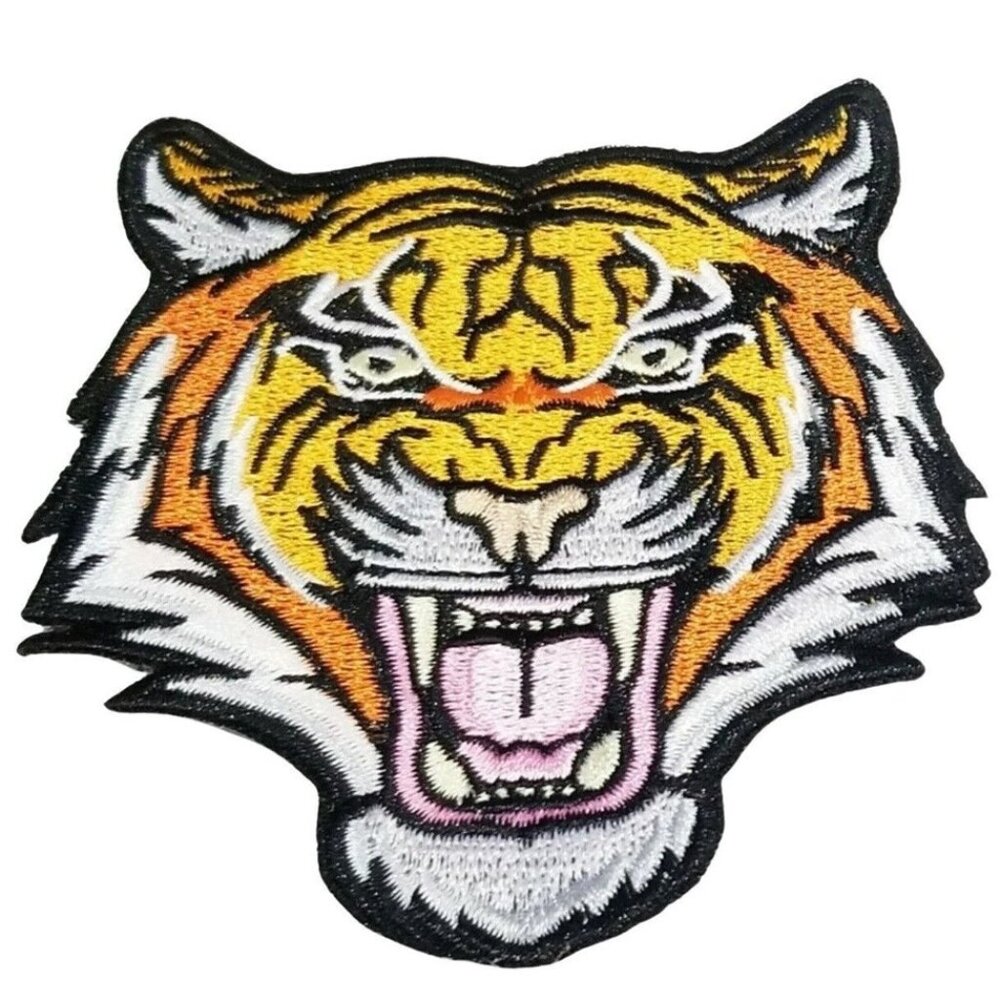 New! BENGAL TIGER Iron-On PATCH Embroidered Tiger King Roaring Tiger Patch